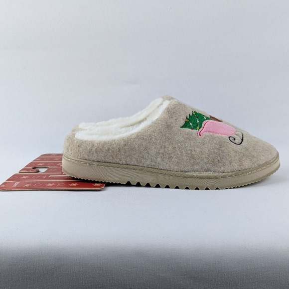 Kooba Dachshund Christmas Sleigh Slippers Embroidered Faux Fur Felt L (8-9) NWT - Picture 5 of 14